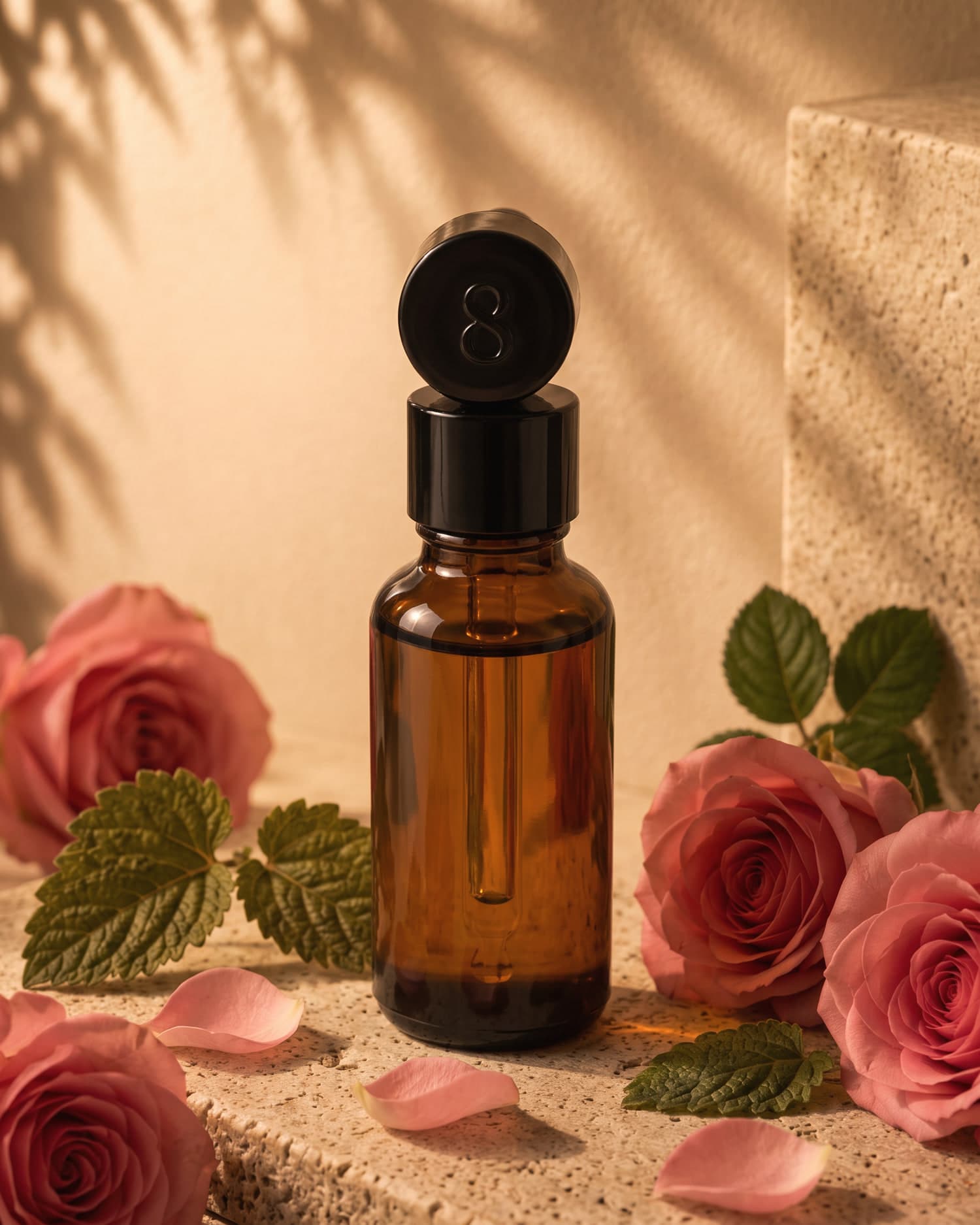 No.8 perfume oil with natural rose and patchouli