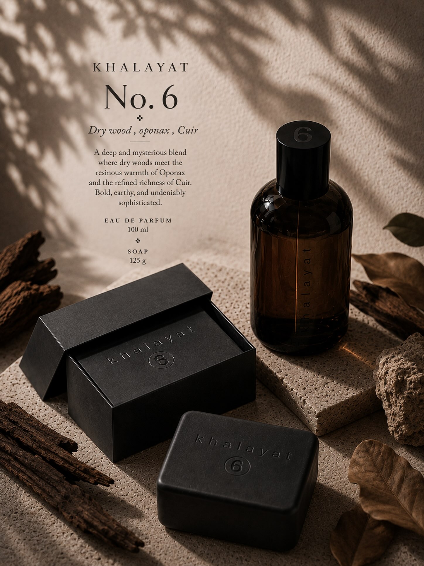 No.6 Dry Wood, Opoponax, Cuir